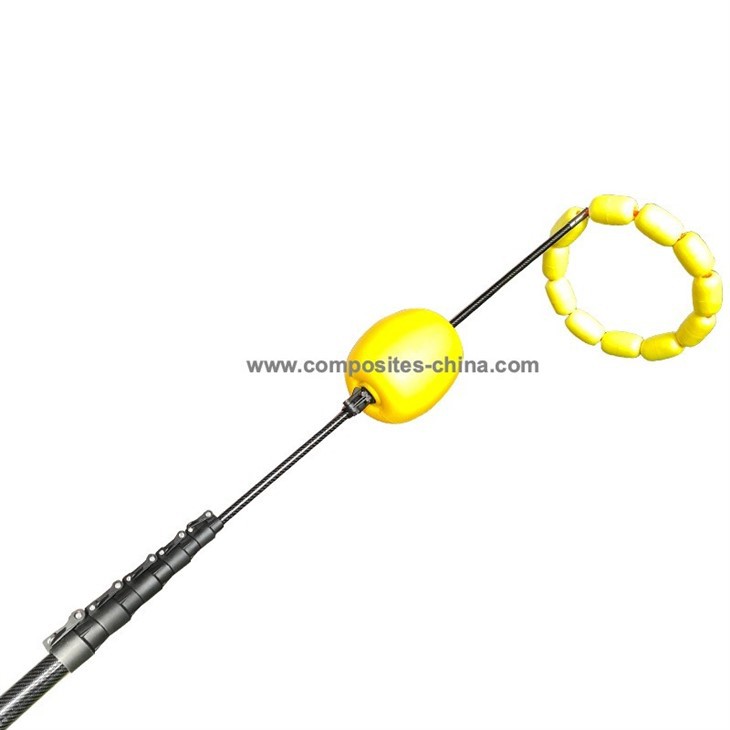 Telescopic rescue pole with float and float loop